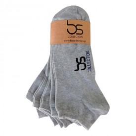 Unisex Γκρι Ανοιχτό Μελανζέ Κάλτσες Κάτω από τον Αστράγαλο – 4 Ζευγάρια – 95% Βαμβάκι Πενιέ Α' Ποιότητας – BS Collection - Κάλτσες στο  bscollection