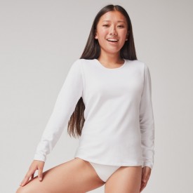 gisela 1/0145 T-Shirt Μακρύ Μανίκι Λευκό - Φανέλες στο  bscollection