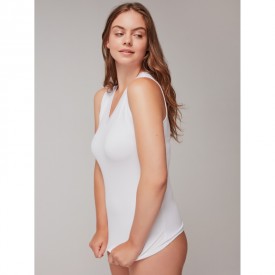 gisela 1/0146 T-Shirt Αμάνικο Λευκό - Φανέλες στο  bscollection