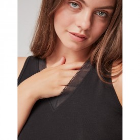 gisela 1/0146 T-Shirt Αμάνικο Μαύρο - Φανέλες στο  bscollection