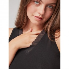 gisela 1/0146 T-Shirt Αμάνικο Μαύρο - Φανέλες στο  bscollection