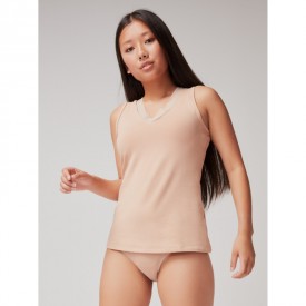 gisela 1/0146 T-Shirt Αμάνικο Μπεζ - Φανέλες στο  bscollection