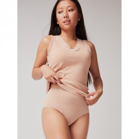 gisela 1/0146 T-Shirt Αμάνικο Μπεζ - Φανέλες στο  bscollection