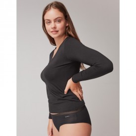 gisela 1/0147 T-Shirt Μακρύ Μανίκι Μαύρο - Φανέλες στο  bscollection