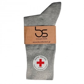 bs collection 2 Ζευγάρια Λεπτές Ελαστικές Βαμβακερές Κάλτσες Χωρίς Λάστιχο Γκρι 36-40 - Κάλτσες στο  bscollection