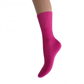 bs collection 2 Ζευγάρια Λεπτές Ελαστικές Βαμβακερές Κάλτσες Χωρίς Λάστιχο Φούξια 36-40 - Κάλτσες στο  bscollection