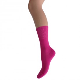 bs collection 2 Ζευγάρια Λεπτές Ελαστικές Βαμβακερές Κάλτσες Χωρίς Λάστιχο Φούξια 36-40 - Κάλτσες στο  bscollection