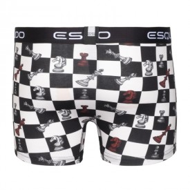 ESQUDO 0022 Ανδρικό Μποξεράκι Μαύρο Με Σχέδιο Σκάκι - Μποξεράκια στο  bscollection