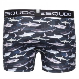 ESQUDO 0009 Ανδρικό Μποξεράκι Μαύρο Με Σχέδιο Καρχαρίες - Μποξεράκια στο  bscollection