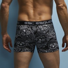 ESQUDO 0012 Ανδρικό Μποξεράκι Μαύρο Με Σχέδιο Skulls - Μποξεράκια στο  bscollection