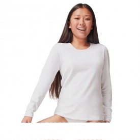 gisela 1/0145 T-Shirt Μακρύ Μανίκι Λευκό - Φανέλες στο  bscollection