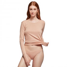 gisela 1/0123 Φανελάκι Μακρύ Μανίκι Μπεζ - Φανέλες στο  bscollection