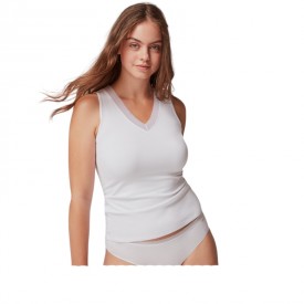 gisela 1/0146 T-Shirt Αμάνικο Λευκό - Φανέλες στο  bscollection