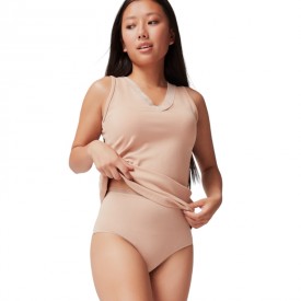 gisela 1/0146 T-Shirt Αμάνικο Μπεζ - Φανέλες στο  bscollection