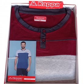 23733 Kappa Ανδρική Πυτζάμα King Size Μπορντό - Γκρι - Ανθρακί - Πυτζάμες στο  bscollection