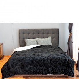 Κουβερτοπάπλωμα Coral Με Γέμιση Πολυεστερικής Βάτας 350gr/m2 Μαύρο - Κουβερτοπάπλωμα στο  bscollection