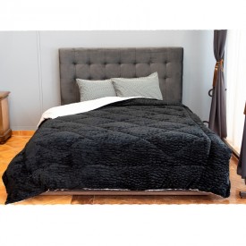 Κουβερτοπάπλωμα Coral Με Γέμιση Πολυεστερικής Βάτας 350gr/m2 Μαύρο - Κουβερτοπάπλωμα στο  bscollection