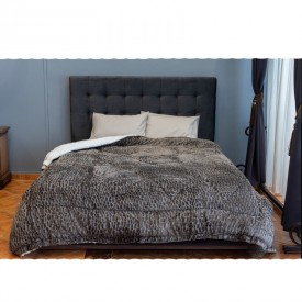 Κουβερτοπάπλωμα Coral  Με Γέμιση Πολυεστερικής Βάτας 350gr/m2 Ανθρακί - Κουβερτοπάπλωμα στο  bscollection