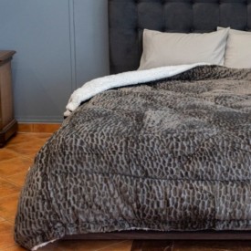 Κουβερτοπάπλωμα Coral  Με Γέμιση Πολυεστερικής Βάτας 350gr/m2 Ανθρακί - Κουβερτοπάπλωμα στο  bscollection