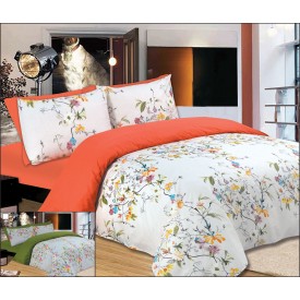 Σετ Σεντόνια Le Blanc Premium Flowers Peach Μονά με λάστιχο 100x200+33 - Σεντόνια στο  bscollection