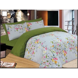 Σετ Σεντόνια Le Blanc Premium Flowers Green Μονά με λάστιχο 100x200+33 - Σεντόνια στο  bscollection