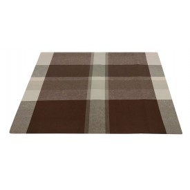 Τραπεζομάντηλο ΚΟΜΒΟΣ Λονέτα Υφαντό  Καρό Brown-Beige 140x140 - Τραπεζομάντηλα στο  bscollection