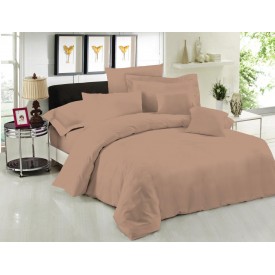 Σεντόνι Μεμονομένο LeBlanc Μονόχρωμο Polycotton 50/50 TC144 Light Brown Υπέρδιπλο 245x270 - Σεντόνια στο  bscollection