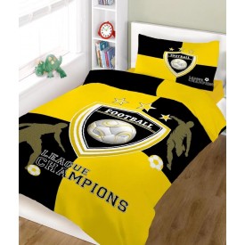 Σετ σεντόνια ΚΟΜΒΟΣ champions YELLOW BLACK μονά 160x240 - Παιδικά Σεντόνια στο  bscollection