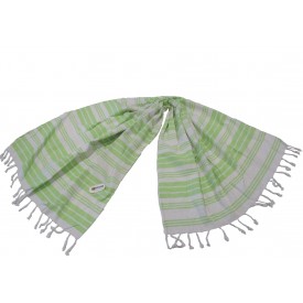 Πετσέτα Θαλάσσης Παρεό ΚΟΜΒΟΣ δύο όψεων Λαχανί Ρίγες 90x180 - Πετσέτες στο  bscollection