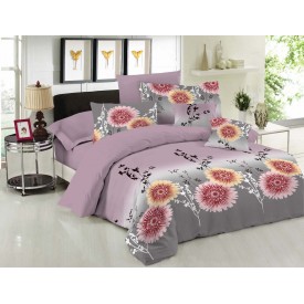 Σετ Σεντόνια Le Blanc Premium Cotton 100% Chrysanthemum Lilac Υπέρδιπλα 240x270 - Σεντόνια στο  bscollection