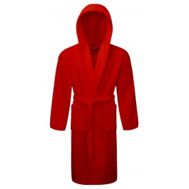 Μπουρνούζι ΚΟΜΒΟΣ Πετσετέ με κουκούλα 420gr/m2  Red Large - Μπουρνούζια στο  bscollection