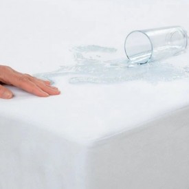 Επίστρωμα Αδιάβροχο Βαμβακερό Πετσετέ Με Φάσα Λευκό 180X200 - Επιστρώματα στο  bscollection