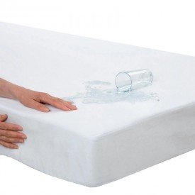 Επίστρωμα Αδιάβροχο Βαμβακερό Πετσετέ Με Φάσα Λευκό 160X200 - Επιστρώματα στο  bscollection