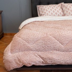 Κουβερτοπάπλωμα Coral Με Γέμιση Πολυεστερικής Βάτας 350gr/m2 Ροζ - Κουβερτοπάπλωμα στο  bscollection