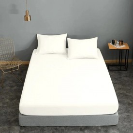 Ζεύγος μαξιλαροθήκες ΚΟΜΒΟΣ Cotton Line μονόχρωμες White 50x70 - Μαξιλαροθήκες στο  bscollection