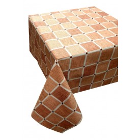 Τραπεζομάντηλο ΚΟΜΒΟΣ Καρό Polycotton Design-2 Beige 140x220 - Τραπεζομάντηλα στο  bscollection