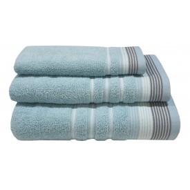 Πετσέτα ΚΟΜΒΟΣ Satin Stripe Πεννιέ 450γρ/m2 100% Cotton Χειρός Petrol 30x50 - Πετσέτες στο  bscollection