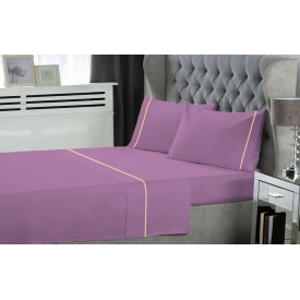 Σετ Σεντόνια LeBlanc Μονόχρωμα με Φυτίλι Polycotton 50/50 TC144 Lilac Υπέρδιπλα 240x270 - Σεντόνια στο  bscollection