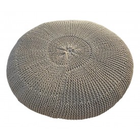 Πουφ Macrame ΚΟΜΒΟΣ με εσωτερικη γέμιση 200x200x50 Beige - Πουφ στο  bscollection