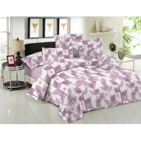 Σετ Σεντόνια Le Blanc Premium Cotton 100% Leaves Lilac Υπέρδιπλα με λάστιχο 160x200+33 - Σεντόνια στο  bscollection