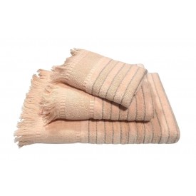 Πετσέτα Le Blanc Πεννιέ Ζακάρ 550gr/m2 PAROS Peach Προσώπου 50x90 - Πετσέτες στο  bscollection