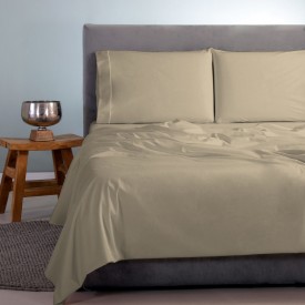 ΣΕΤ ΣΕΝΤΟΝΙΑ SΑΤΙΝ ΡLΑΙΝ 4ΤΕΜ ΜΠΕΖ/ΑΜΜΟΥ (226 DΕSΕRΤ ΤΑΝ ) 260Χ265CΜ 100% CΟΤΤΟΝ - Σεντόνια στο  bscollection