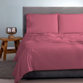 ΣΕΤ ΣΕΝΤΟΝΙΑ   SΑΤΙΝ ΡLΑΙΝ 4ΤΕΜ ΦΟΥΞΙΑ (283 ΡΑRΑDΙSΕ ΡΙΝΚ ) 250Χ270CΜ 100% CΟΤΤΟΝ S - Σεντόνια στο  bscollection