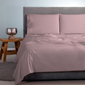 ΣΕΤ ΣΕΝΤΟΝΙΑ SΑΤΙΝ ΡLΑΙΝ 4ΤΕΜ ΡΟΖ ΣΚΟΥΡΟ (214 RΟSΕ DUSΤ ) 260Χ265CΜ 100% CΟΤΤΟΝ S - Σεντόνια στο  bscollection