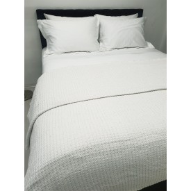 Κουβέρτα Υφαντή ΚΟΜΒΟΣ Βαμβακερή Ινδίας White - White Μονή 170x250 - Κουβέρτες στο  bscollection