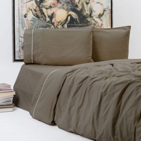 ΣΕΝΤΟΝΙ FLΑΤ   ΝΕW SΟLΙD 300+ ΣΕΤ 4ΤΕΜ ΚΑΦΕ ΣΚΟΥΡΟ ( ) 240Χ270CΜ 100% CΟΤΤΟΝ SΑΤΙΝ   ΑSLΑΝΙS ΗΟΜΕ - Σεντόνια στο  bscollection