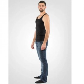 bs collection premium quality 100% Supreme Greek Green Cotton 2 Ανδρικές Φανέλες Με Τιράντα Μαύρες - Φανέλες στο  bscollection