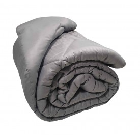 Πάπλωμα Μικροϊνών Stripe ΚΟΜΒΟΣ Grey Satin Stripe - Grey Plain Διπλό 200x240 - Παπλώματα στο  bscollection