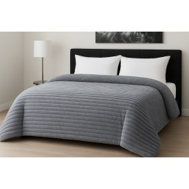 Κουβερτοπάπλωμα Le Blanc Flannel Comfort Υπέρδιπλο 220Χ240 700gsm RIB Light Grey - Κουβερτοπάπλωμα στο  bscollection