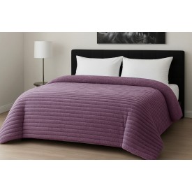 Κουβερτοπάπλωμα Le Blanc Flannel Comfort Υπέρδιπλο 220Χ240 700gsm RIB Lilac - Κουβερτοπάπλωμα στο  bscollection
